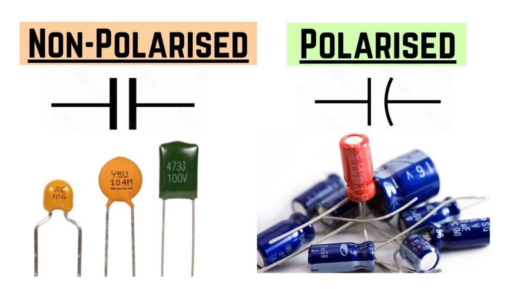 Non-Polarised and polarised capacitor